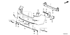 04715-T24-T00ZZ Rear Bumper Face