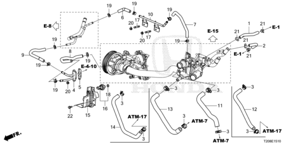19540-64A-A00 TURBOCHARGER WATER RETURN pipe