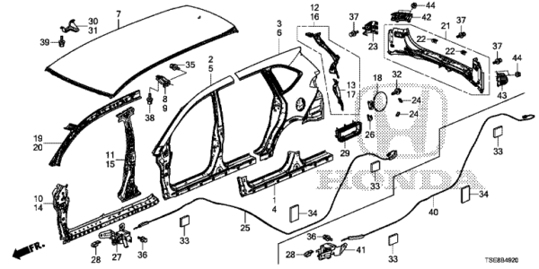 04646-TSA-K00ZZ BRV Rear Outer Panel