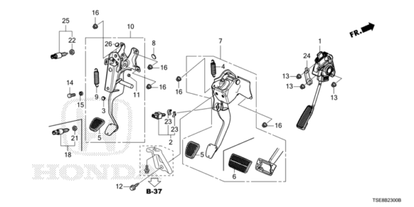 46600-TG2-T81 Brake Pedal Honda