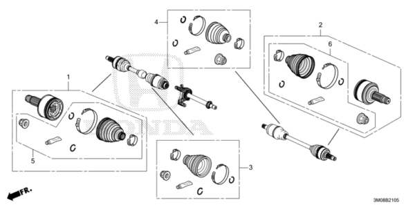 44014-3M1-306 Outer Joint Axel
